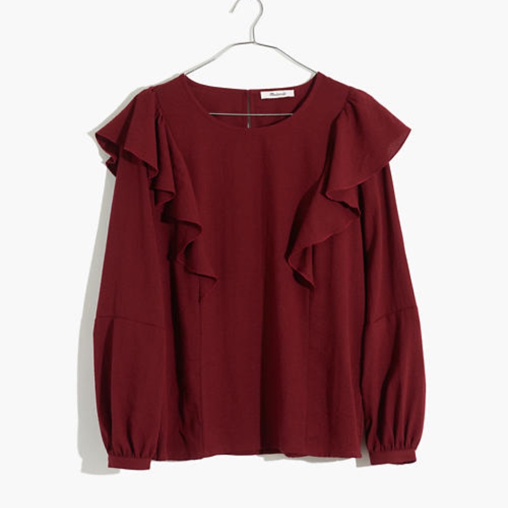 Madewell Ruffle Front Top - Picture 3 of 6